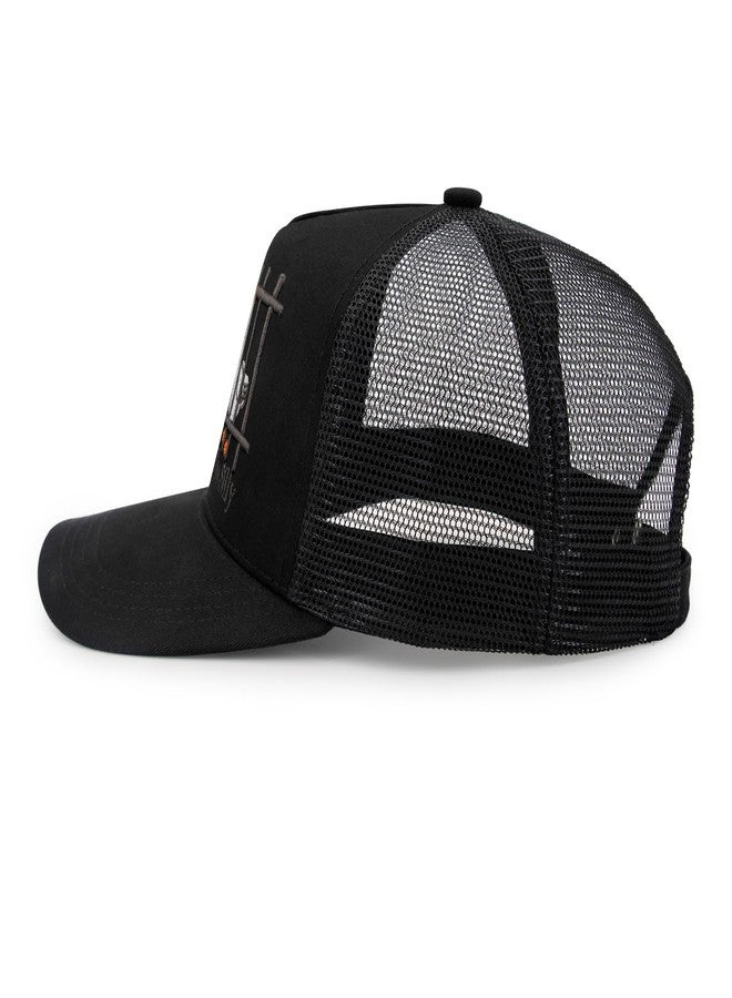 XMDZH Embroidered Got Too Silly 3D Design Funny Goose Pun Humor Trucker Hat for Animal Lovers Funny Silly Goose Club Mesh Back Golfing Hat Black - Image 3